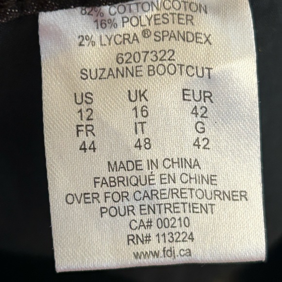 FDJ French Dressing Jeans Suzanne Bootcut Black Cheetah Leopard Print 12 6207322 - Picture 4 of 12